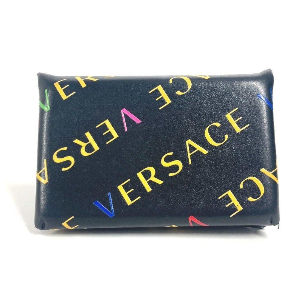 Versace Black Multicolor Logo Wallet